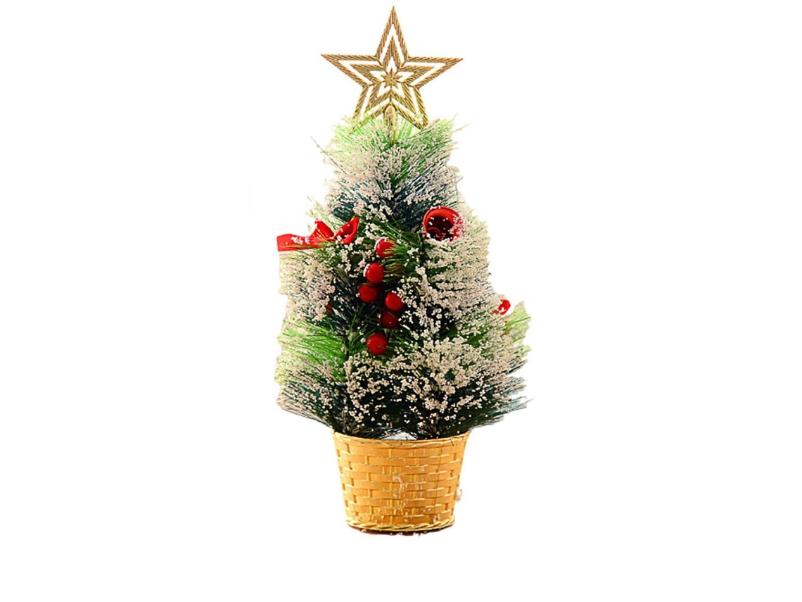 Árvore de Natal artificial com agulhas de pinheiro, enfeite miniatura, caixa incluída LAXISCREED