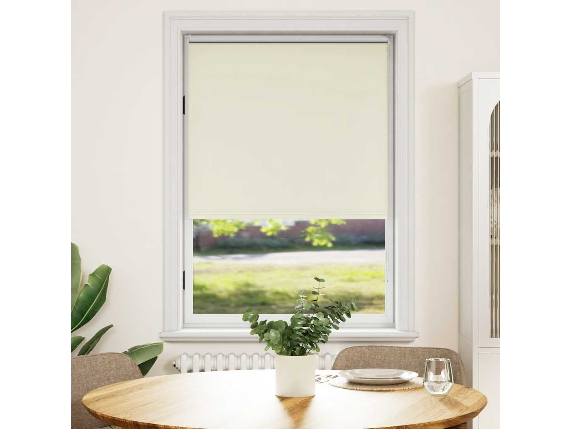 Vidaxl Cortina De Rolo Blackout, 124,4 X 175 Cm, Largura Do Tecido 120 Cm, Branco-creme