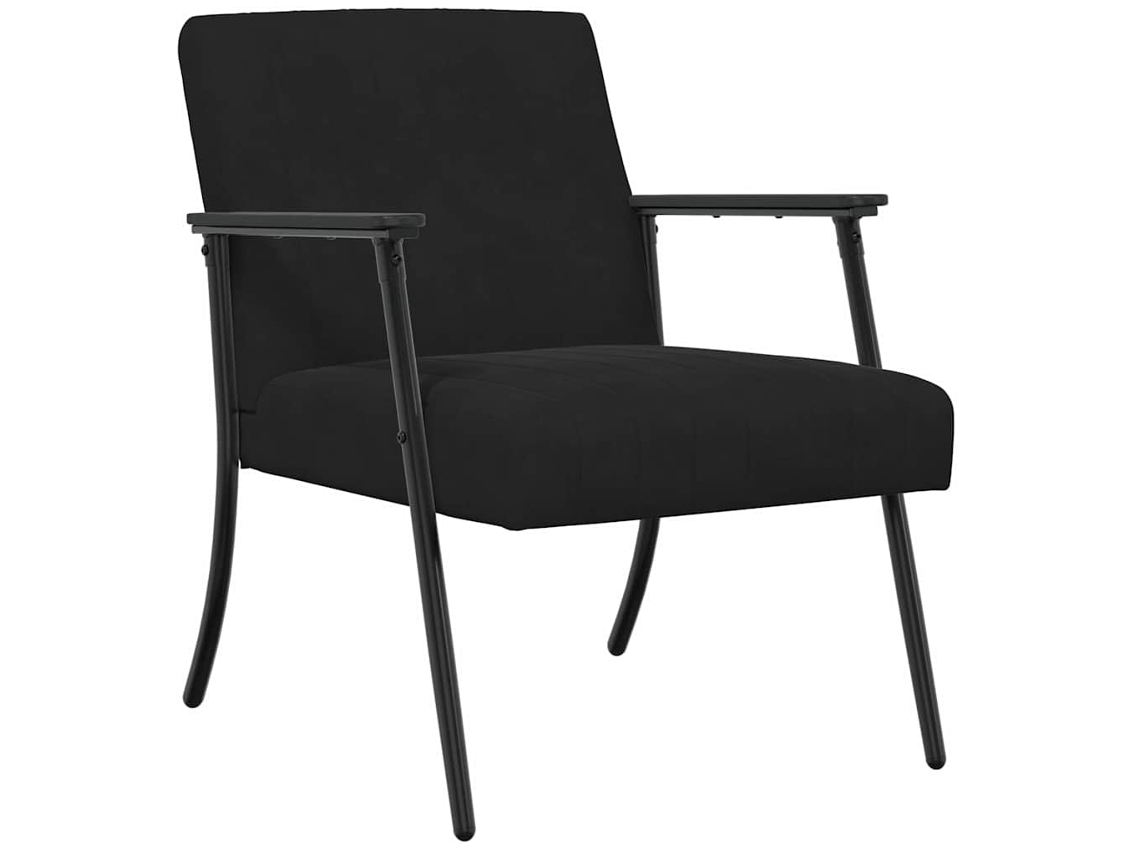 Conjunto 1 Poltrona Moderna Vidaxl Preto Veludo (59 X 75 X 78 Cm)
