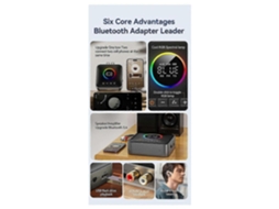 Transmissor E Receptor Bluetooth 5.4 3 Em 1 Com Modulador Fm