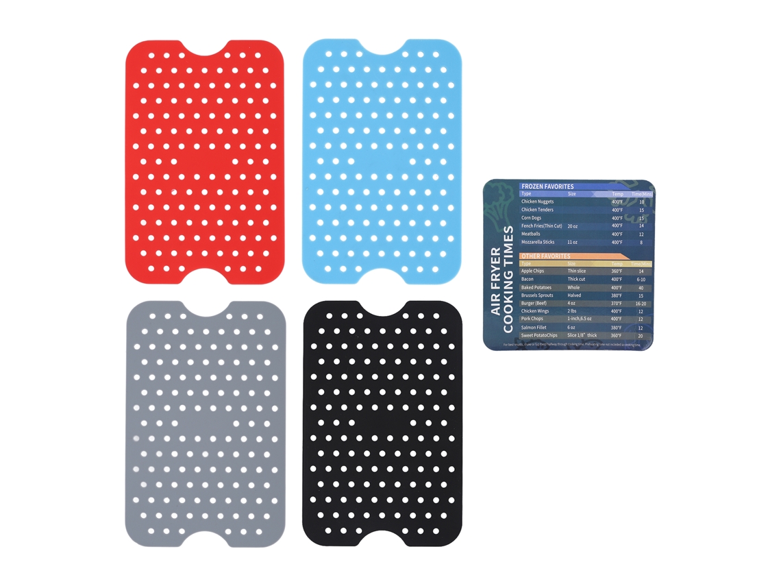 4pcs Forros Reutilizáveis de Silicone para Fritadeira Resistentes a Alta Temperatura e Tabela de Cozimento S/MARCA