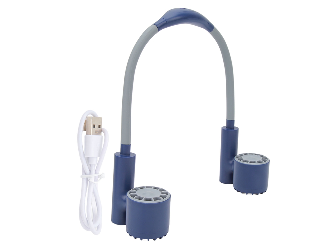 Ventilador De Pescoço Sem Peso Ajustável Horizontal E Vertical Ergonômico Usb Turbo Com Vídeo
