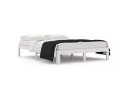 Estrutura de Cama 140x190 Cm Pinho Maciço Branco MAISON EXCLUSIVE
