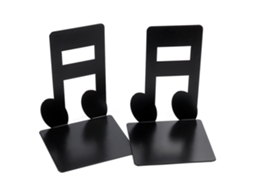 Conjunto de Dois Suportes para Livros em Metal Maciço com Tema Musical Criativo, Perfeitos para Crianças e Amantes da Música BRILVIBERA
