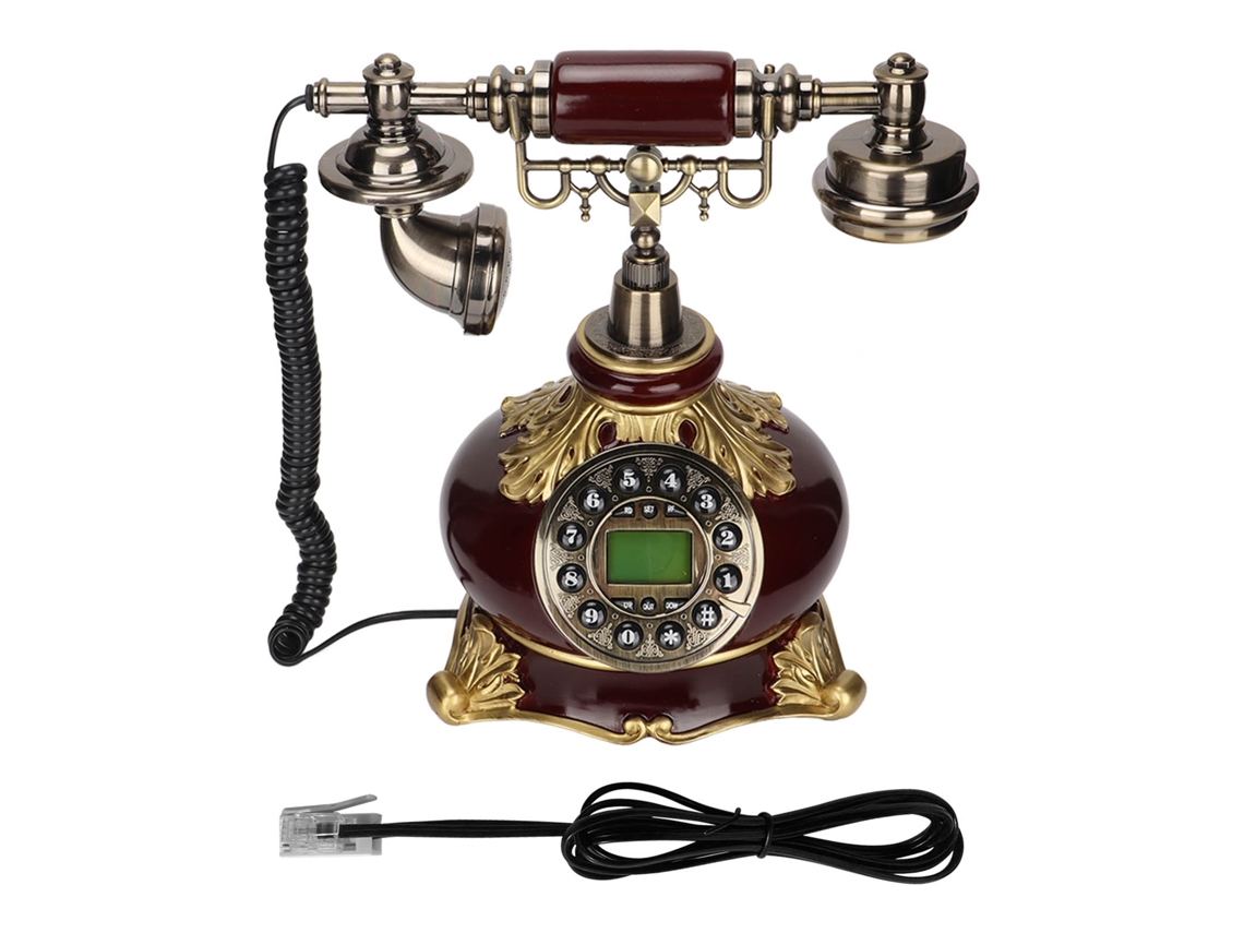 Telefone Fixo Vintage Com Calendário Eletrônico