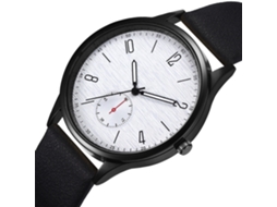 Relógio masculino de quartzo para uso casual e executivo com pulseira de PU (preto)