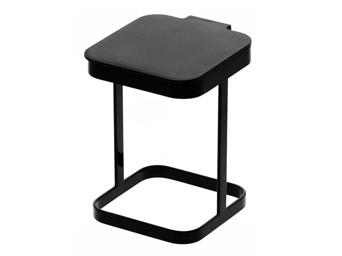 Lixo de Mesa Mini de Ferro com Tampa para Cozinha Sala de Estar Preto