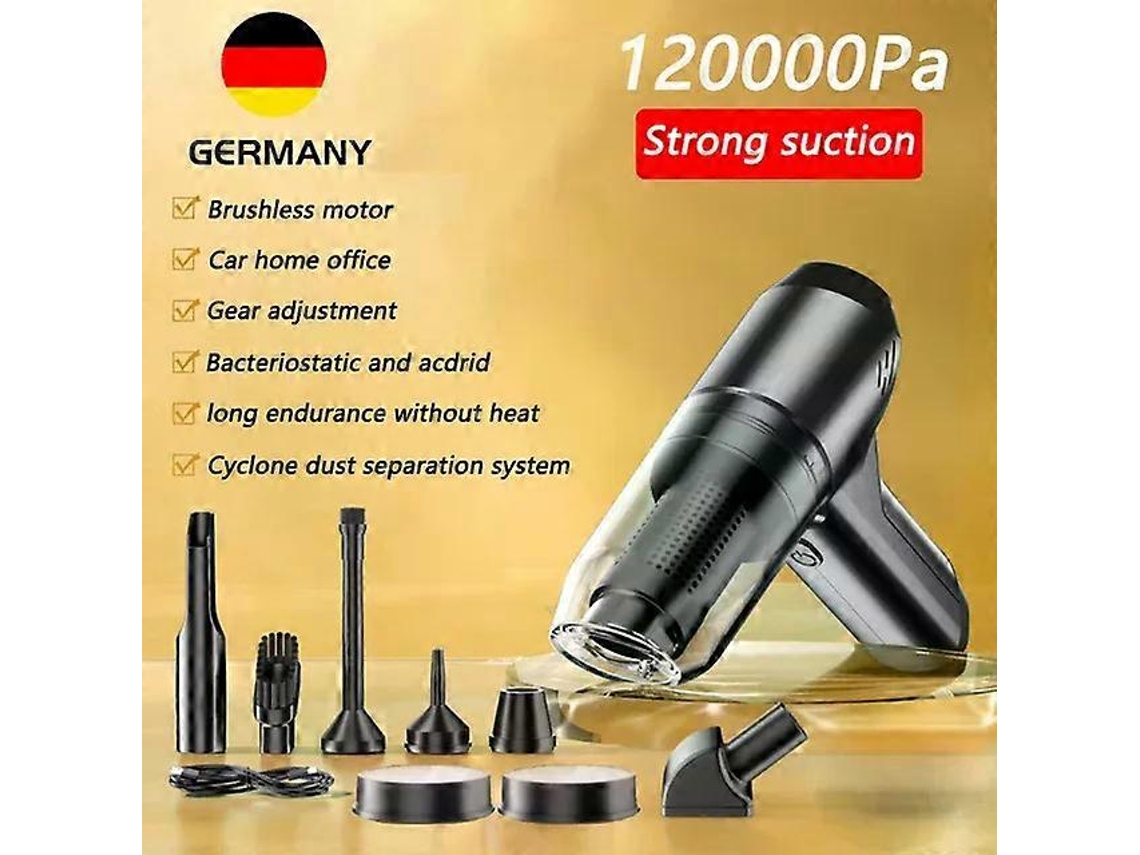 Aspirador De Pó Portátil Para Carro 120000pa, Sem Fio, Limpeza Automática, Mini Aspirador De Pó Para Uso Duplo, Com Bateria Embut Aquaforge
