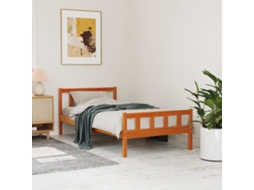 Vidaxl Cama Sem Colchão 75x190 Cm Madeira De Pinho Maciça Castanho-mel