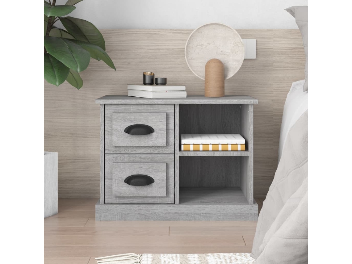 Vidaxl Mesa De Cabeceira 60x35,5x45 Cm Cinzento Sonoma
