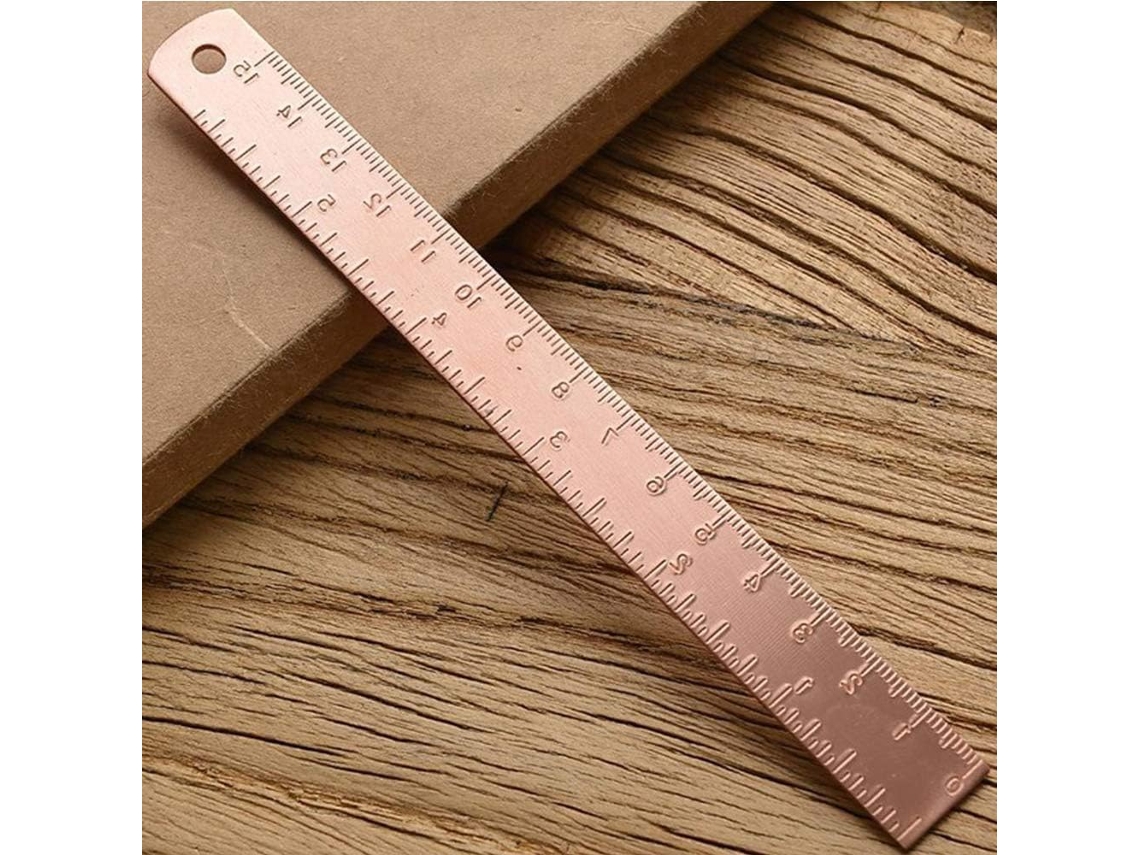Régua Em Ouro Rosa, Régua De Desenho Em Metal, Régua Reta Em Latão