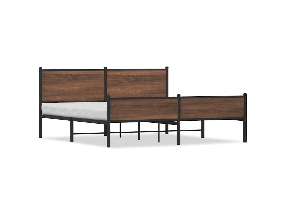 Bed Frame, Bed Frames Vidaxl Marrom Aço (183 X 213 Cm)