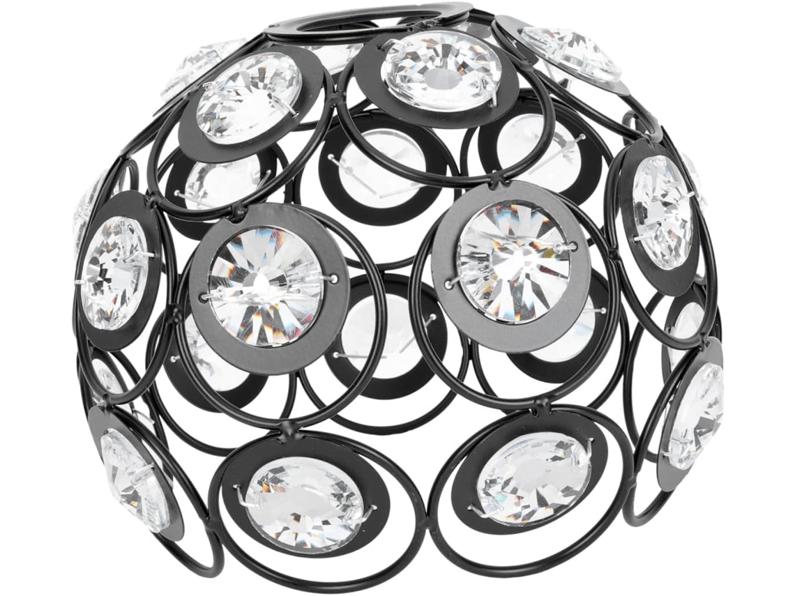 Difusor De Luz Artesanal Em Metal E Cristal Preto, 18 Cm, Estilo Nórdico Para Decoração De Interiores.