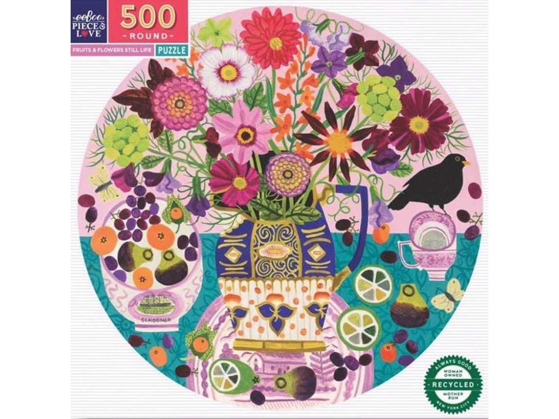 Quebra Cabeça Eeboo Frutas E Flores 500 Peças Papelão Educativo