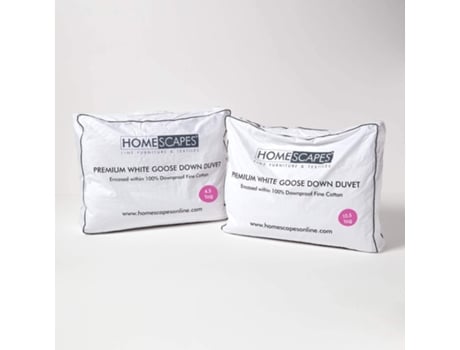 Edredão Homescapes Goose Down Tog All Algodão Branco (220x260)