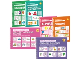 Cadernos De Prática Com Sulcos- Brinquedos Educativos Alfabeto E| Escrita De Números Para Crianças,