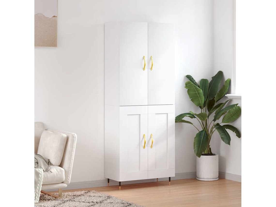 Vidaxl Armário Alto 69,5x34x180 Cm Derivados De Madeira Branco