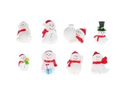 Decoração de Natal em Resina com 8 Bonecos de Neve | S/MARCA
