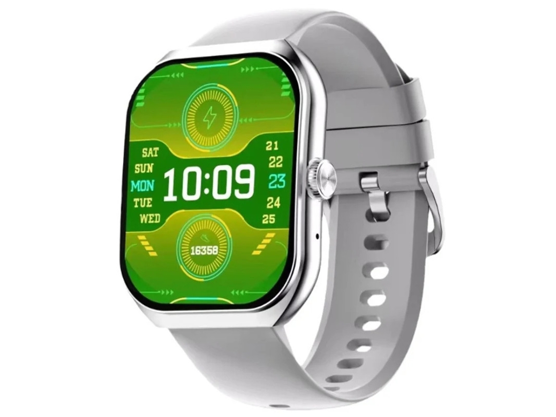 Relógio inteligente Bestvite com tela curva AMOLED HD de 2,1 polegadas, display grande J128 e display sempre ativo, prata