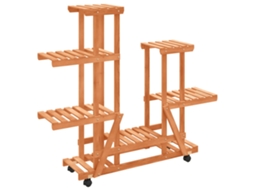 Flower Stand With Wheels, Flower Stands With Wheels Vidaxl Marrom Madeira (95 X 25 X 101 Cm)