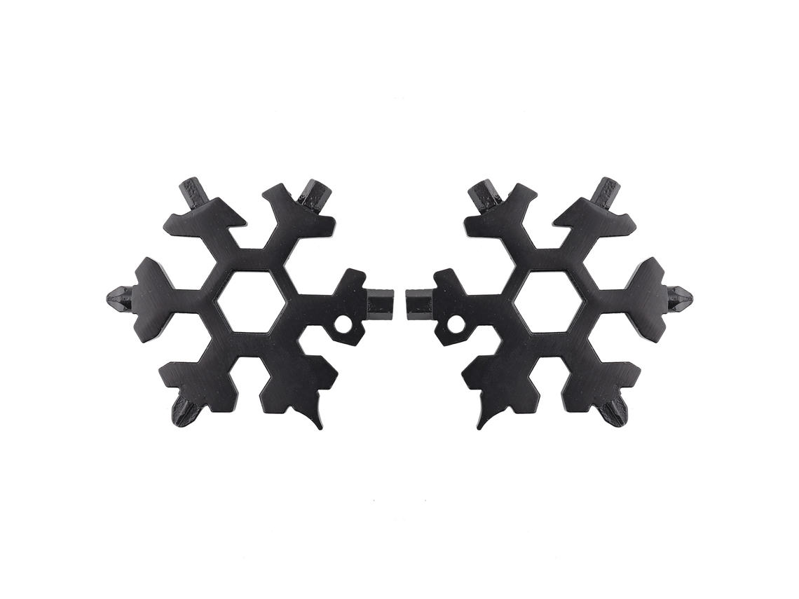 2pcs Chave De Neve 19 Em 1 Forma De Neve Parafusadeira Cruzada Chave Ferramenta Preta