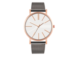 Reloj De Moda Para Parejas Correa De Malla Dial Redondo Cuarzo Unisex