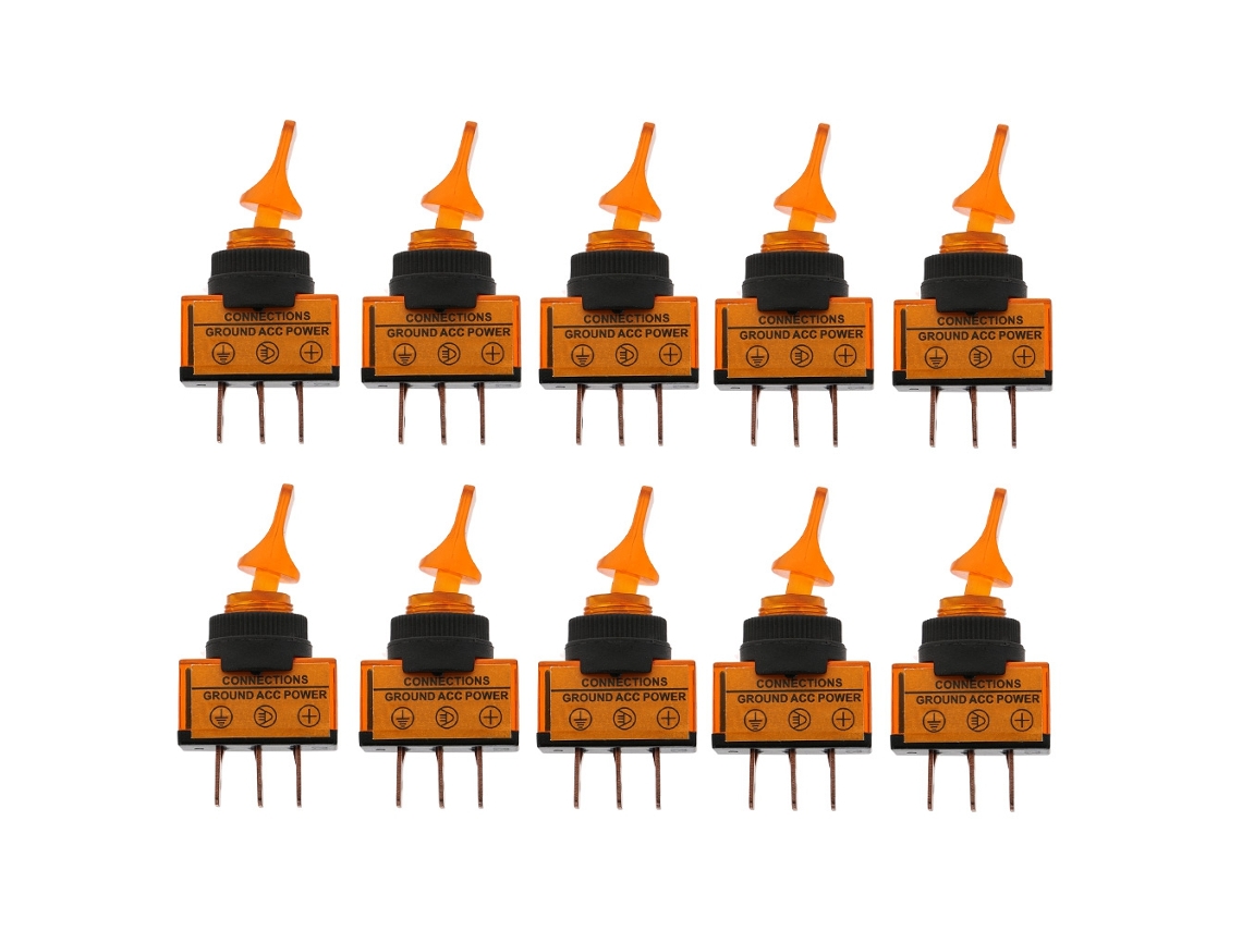 INTERRUPTOR DE PALANCA HKJ 12V 20A 3 PIN 12mm Amarelo