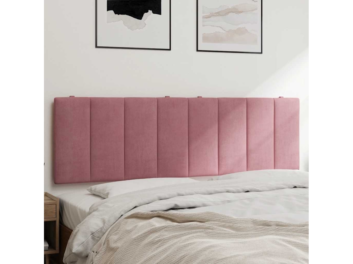Vidaxl Almofadão De Cabeceira Hanko 160 Cm Veludo Rosa