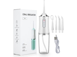 Irrigador Oral Raspador Dental Elétrico Portátil De Tártaro Para Limpeza Oral Branco 4 Bicos Yizhood