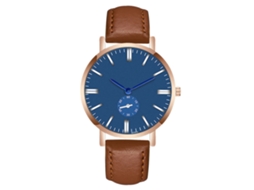 Relógio de Pulso Masculino de Moda com Pulseira Pu e Movimento de Quartzo (café)