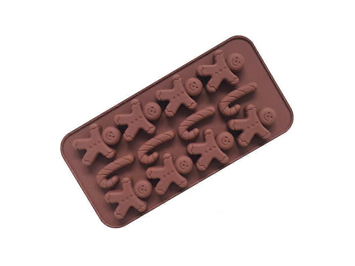 Molde de Silicona para Chocolate Figura Hombre de Jengibre Bastón de Caramelo para Galletas Tartas Diy Fiesta 3 Piezas