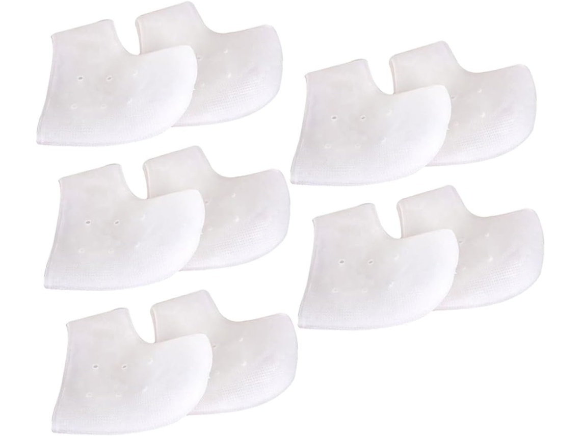 5 Pares De Meias Silicone Para O Calcanhar, Proteção Anti Rachaduras Para O Tornozelo, Ideais Para Caminhadas E Corridas