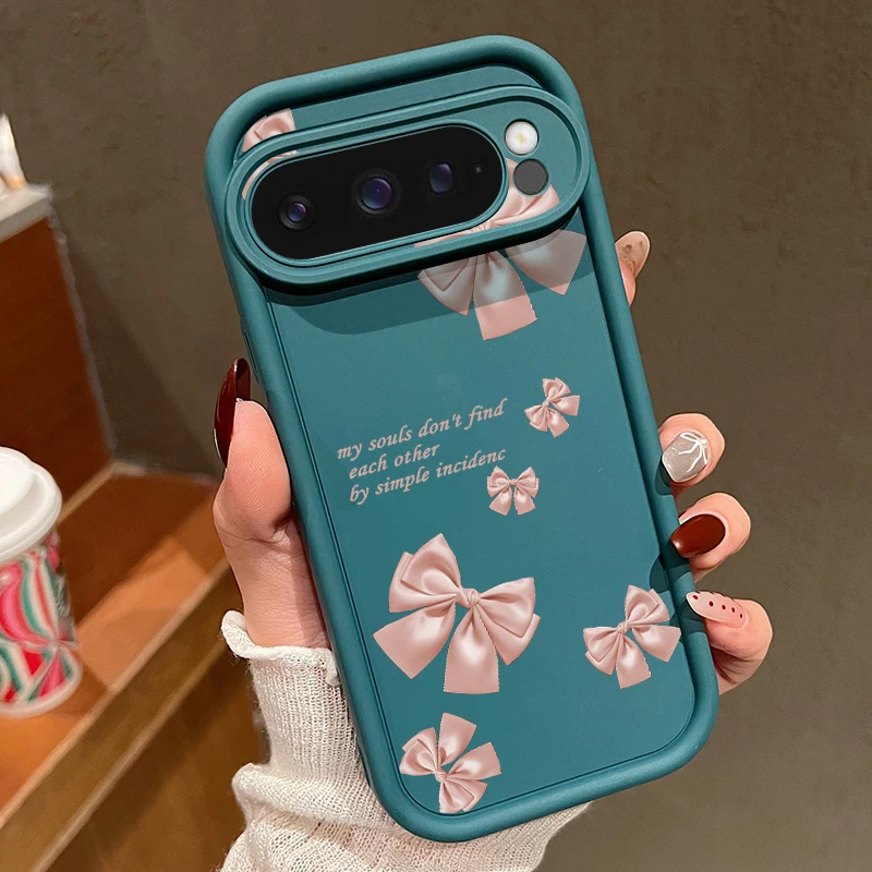 (azul) Capa De Celular Em Tpu Com Estampa De Laço Rosa Fofo Para Google Pixel 9