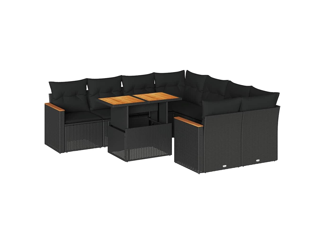 Garden Sofa Set, Garden Sofa Sets Vidaxl Preto Rattan / Vime (n/a)