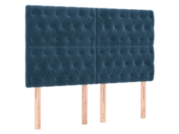Cabeceira azul-escura 160x7x118/128 cm Veludo MAISON EXCLUSIVE
