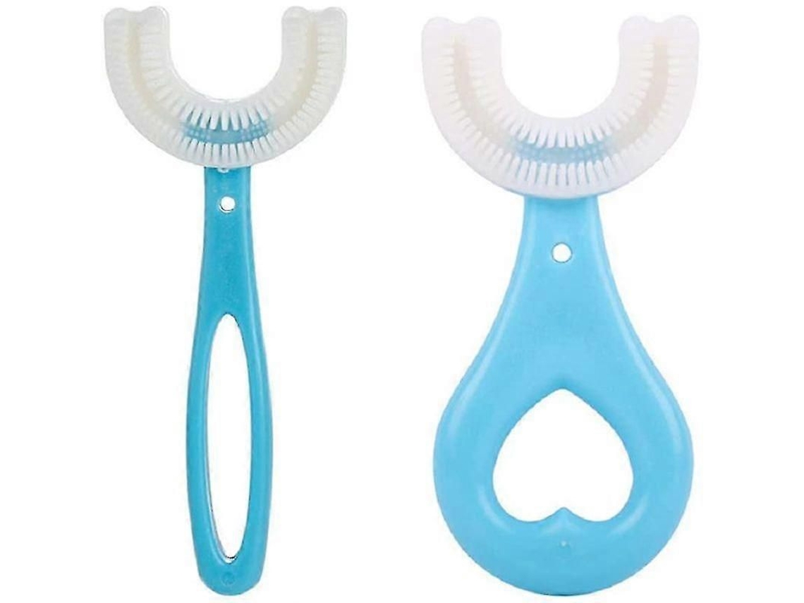 Escova de Dentes em Forma U para Crianças Luxora 2 Peças, Limpeza Boca 360 ​​graus, Azul GOKOCO