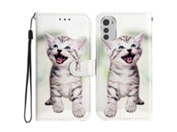 Capa Carteira Para Celular Motorola Moto E32 4g Em Couro Pu, Modelo Flip, Com Estampa.