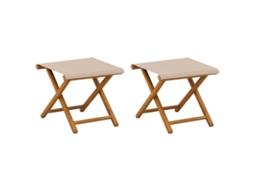 Maison Exclusive - Cadeira De Deck 2 Pcs Madeira Sólida De Eucalipto Bege
