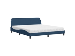 Bed, Beds Vidaxl Azul Tecido (180 X 200 Cm)