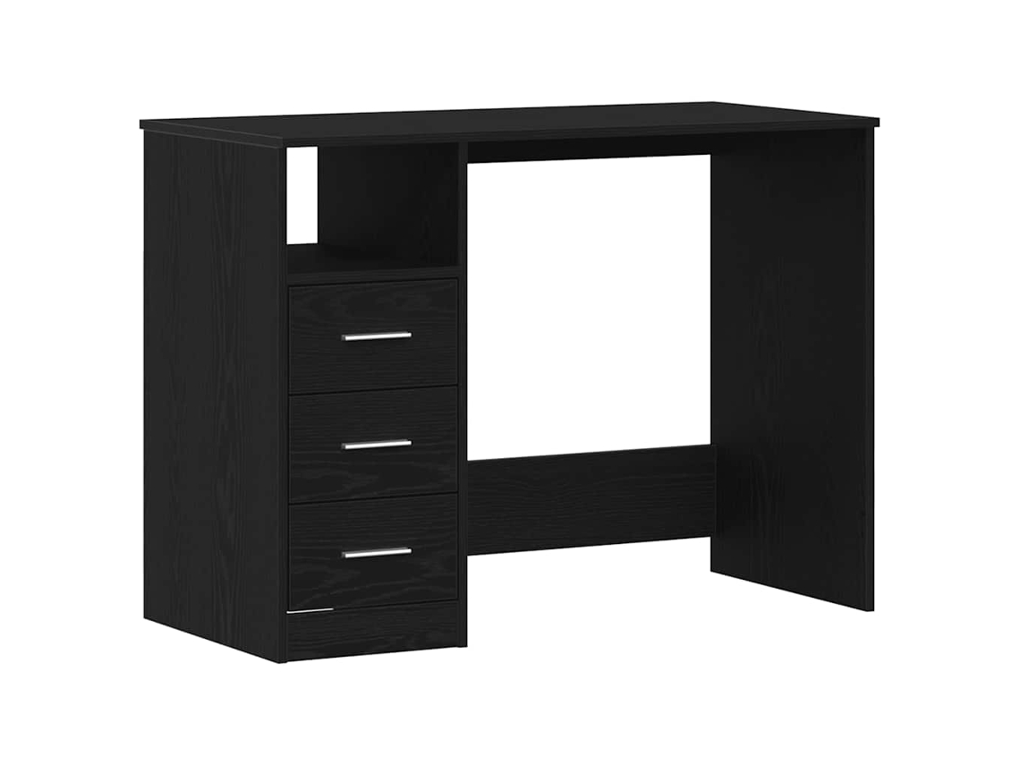 Mesa com Gavetas em Carvalho Preto 102x50x76 cm Madeira Engenheirada MAISON EXCLUSIVE
