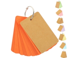 Conjunto de 8 fichários com argolas em branco, blocos de notas para escritório e fichas de índice para artesanato (cores sortidas).