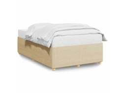 Estrutura de Cama Sem Colchão 120x190 Cm Tecido Creme MAISON EXCLUSIVE