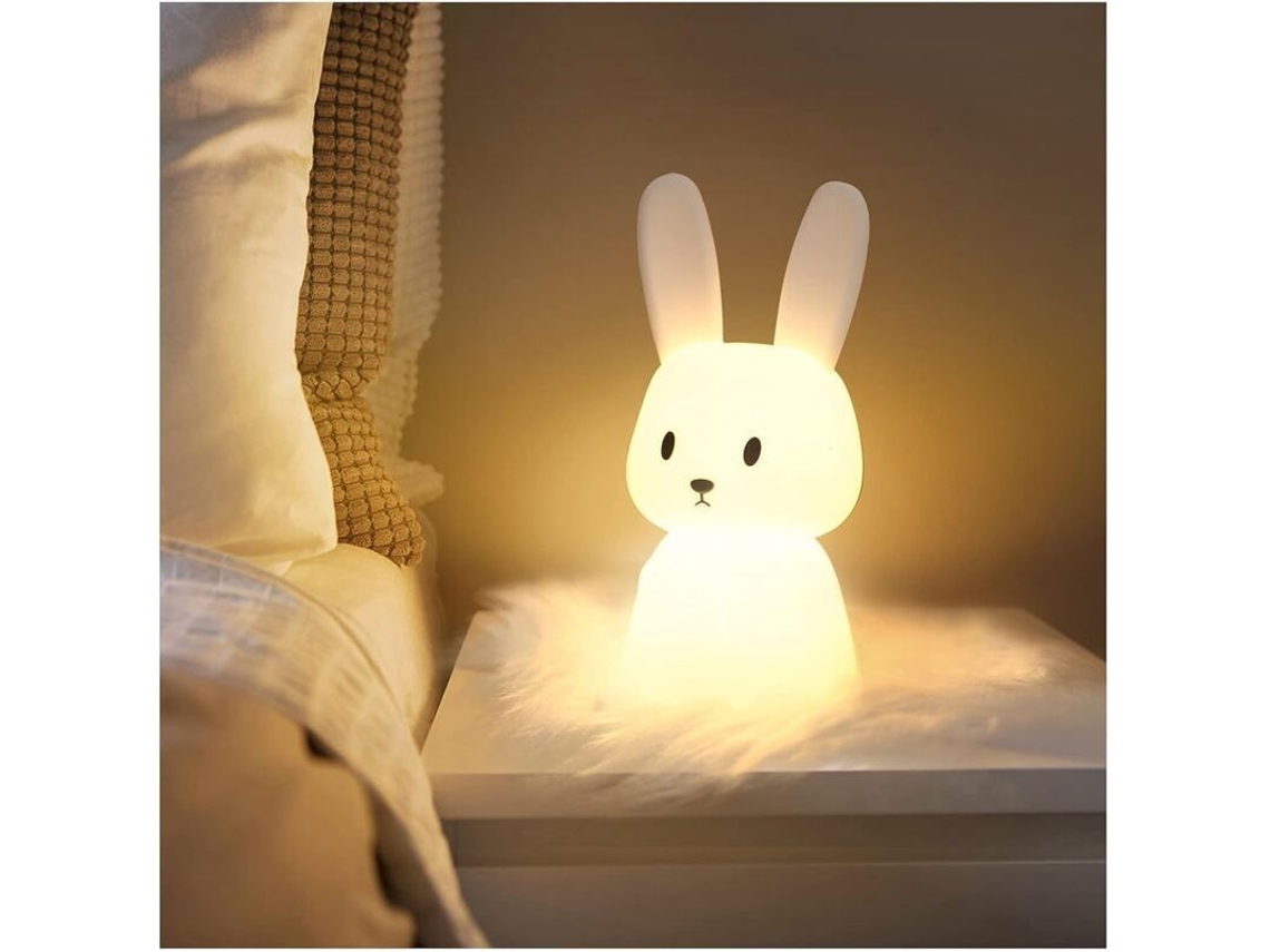 Luz Noturna Coelhinho 7 Cores Carregamento USB Timer S/MARCA