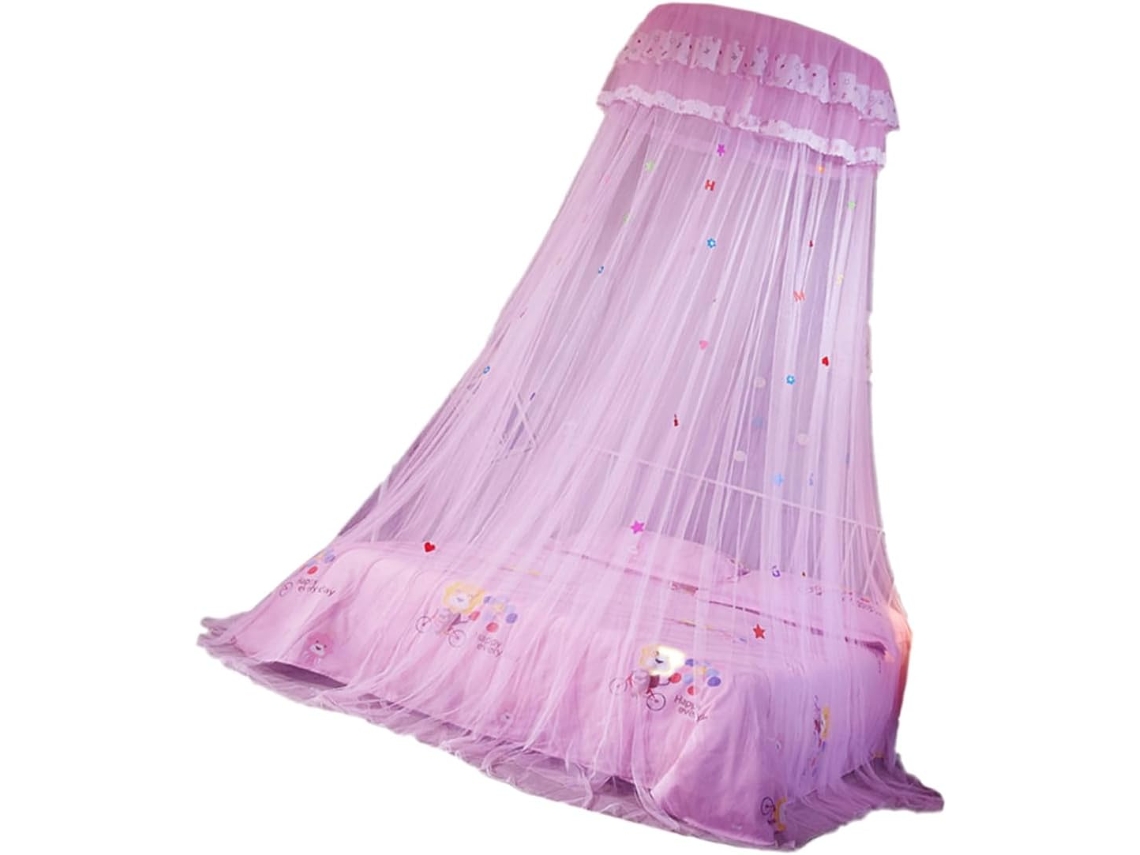 Cortina De Cama Com Amarração Em Renda Rosas Para Pendurar Mosquiteiro Quartos E Proteção Contra Mosquitos Um Toque
