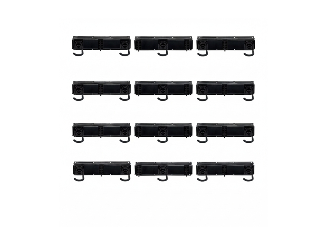 Suporte De Parede Relaxdays Para Bicicletas, 6 Bicicletas E Capacetes, Vertical, Calhas Com Ganchos Ajustáveis, Preto