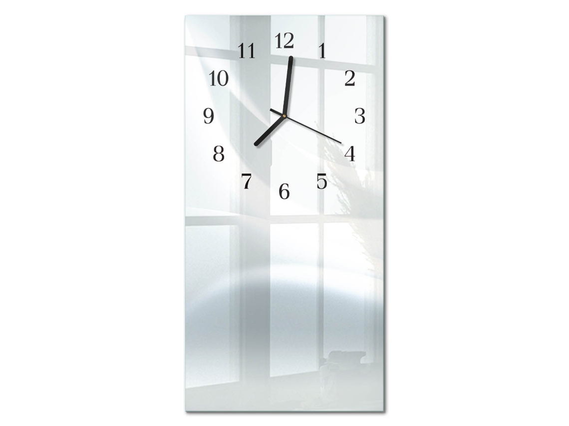 Relógio De Parede De Vidro Branco Espelharte (30x60 Cm)