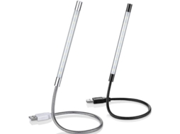 Luz de Leitura Nova Line USB LED flexível 2 pack com 10 LEDs toque dimmável preto e prata