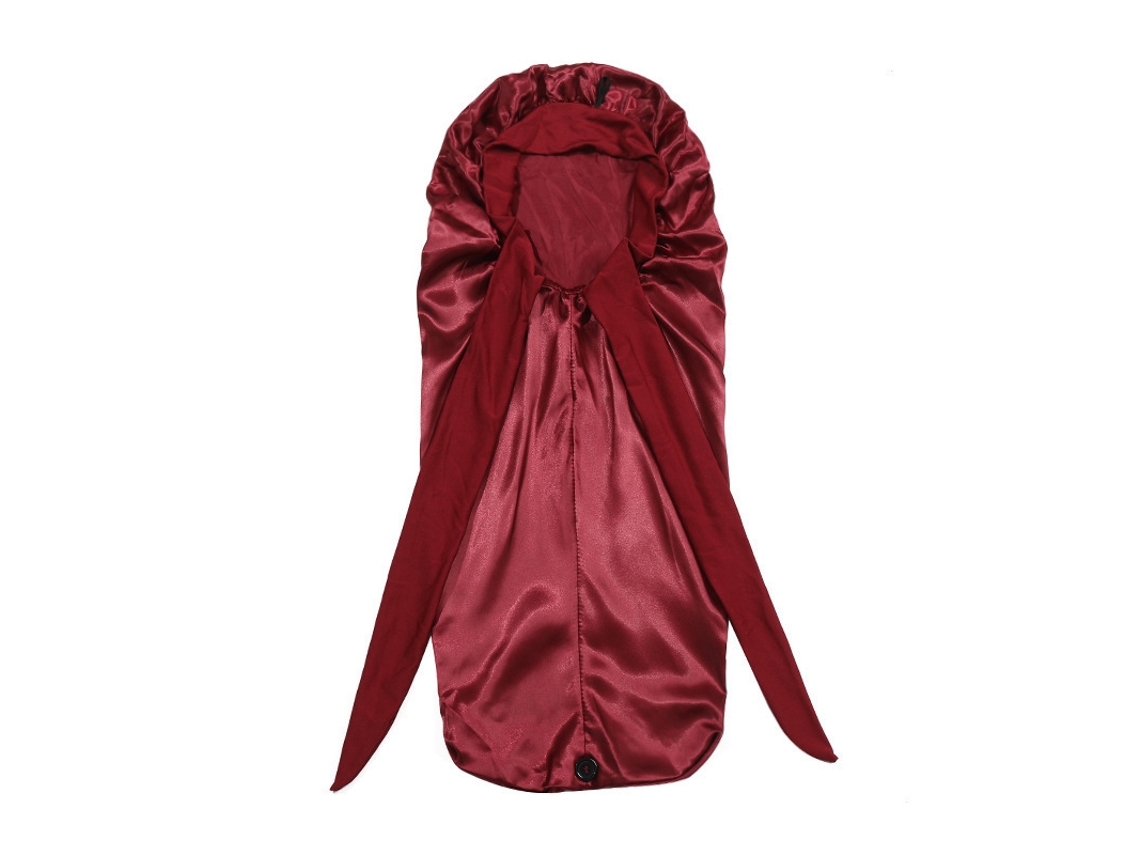 Touca longa de seda trançada para mulheres, touca de dormir de seda, touca de dormir vermelha Aquaforge