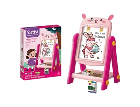 Lousa infantil dupla em formato de coelho rosa, 49 cm, 25784 Innovatoysp25