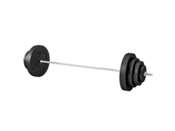 Barra de Pesos 70kg, 8 discos e barra 170x40.5x40.5cm, Preto, ajustável | S/MARCA